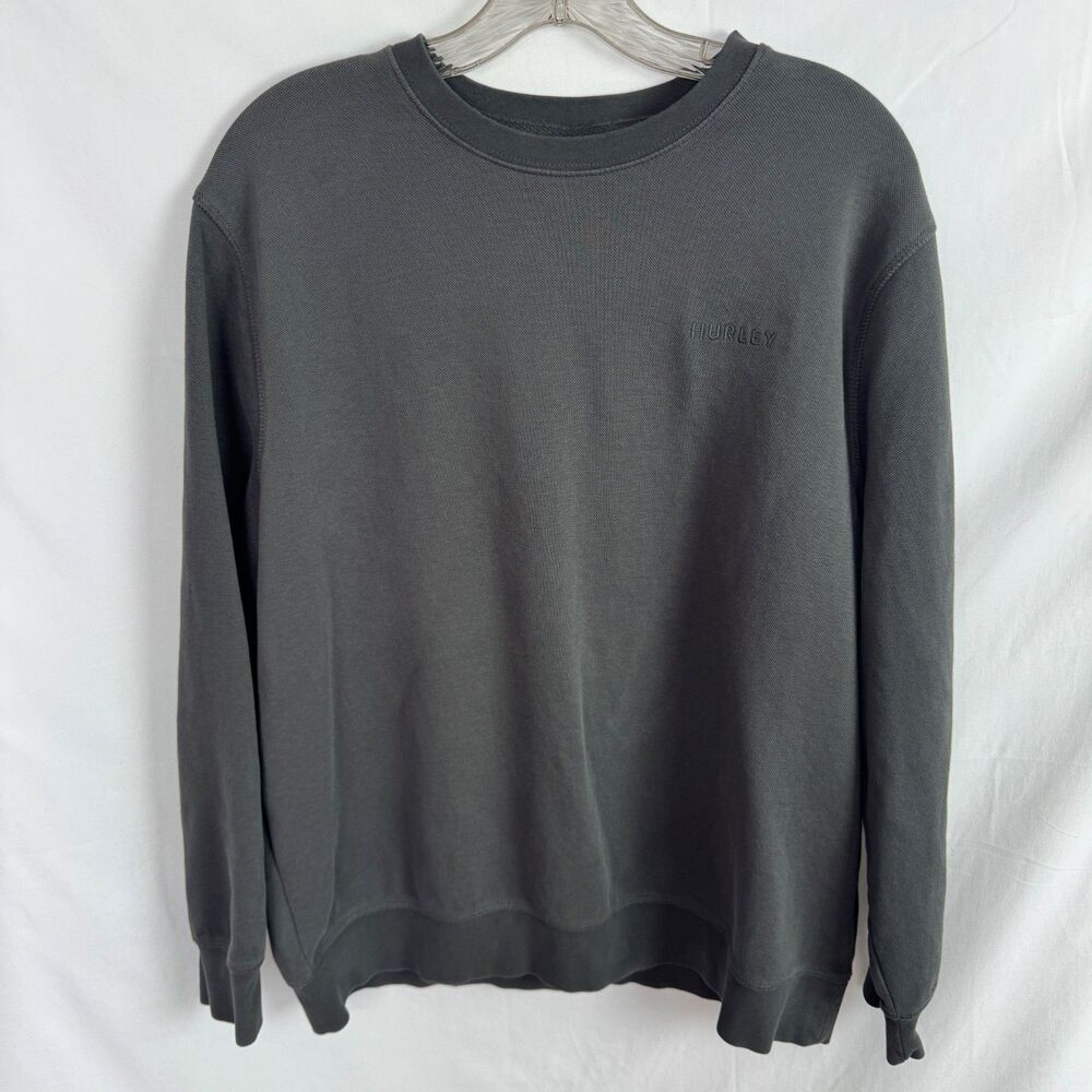 Hurley Men's Sweatshirt Size Large Dark Gray Crewneck